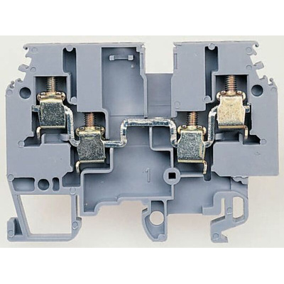 Entrelec SNA Series Blue DIN Rail Terminal Block, 4mm², Single-Level, Screw Termination