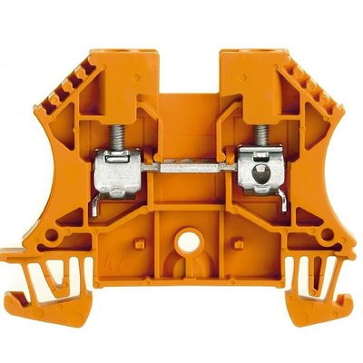 Weidmuller WDU Series Orange DIN Rail Terminal Block, 4mm², Single-Level, Screw Termination, ATEX