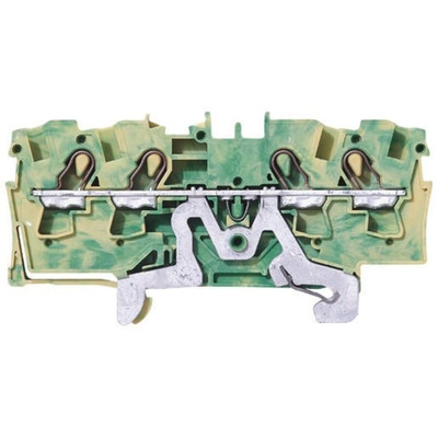 Wago TOPJOB S, 2004 Series Green/Yellow Earth Terminal Block, 4mm², Single-Level, Push-In Cage Clamp Termination, ATEX,