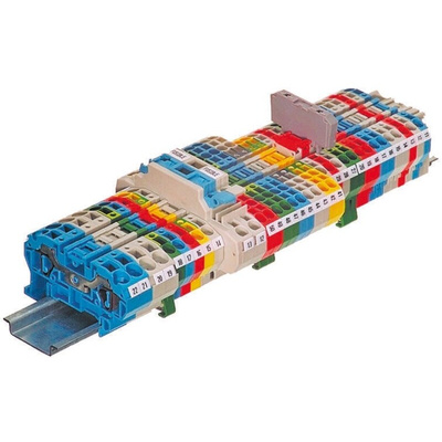 Entrelec SNA Series Grey DIN Rail Terminal Block, 2.5mm², Single-Level, Spring Clamp Termination