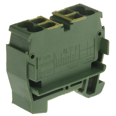 Entrelec DIN Rail Terminal Block, Clamp Termination