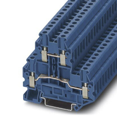 Phoenix Contact UTTB 2.5 BU Series Blue Double Level Terminal Block, 0.14 → 4mm², Double-Level, Screw Termination