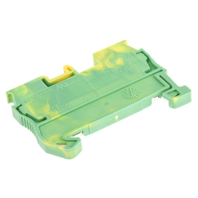 Phoenix Contact ST 1.5-PE Series Green/Yellow Earth Terminal Block, 0.08 → 1.5mm², Single-Level, Spring Clamp