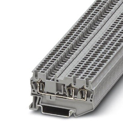Phoenix Contact ST 21.5-TWIN Series Grey DIN Rail Terminal Block