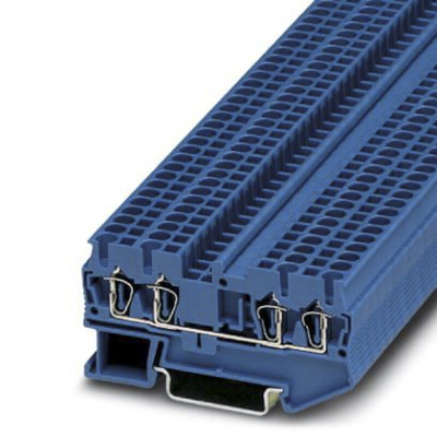 Phoenix Contact ST B2.5-QUATTRO BU Series Blue Feed Through Terminal Block, 2.5mm²