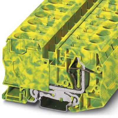 Phoenix Contact ST 35-PE Series Green/Yellow Earth Terminal Block, 2.5 → 35mm²
