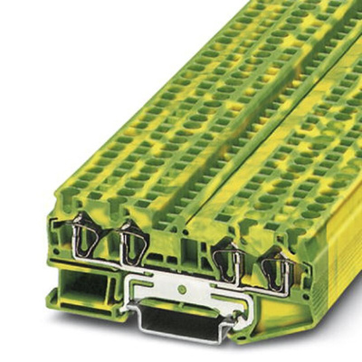 Phoenix Contact ST 4-QUATTRO-PE Series Green/Yellow Earth Terminal Block