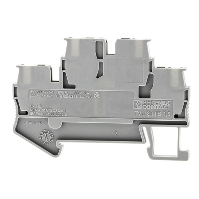 Phoenix Contact STTB 1.5 Series Grey Double Level Terminal Block, 0.08 → 1.5mm²