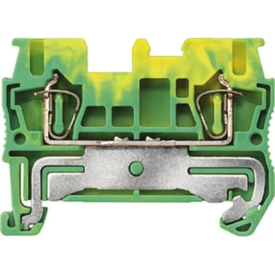 Siemens 8WH Series Green/Yellow DIN Rail Terminal Block, 0.14 → 4mm², Single-Level, Spring Clamp Termination