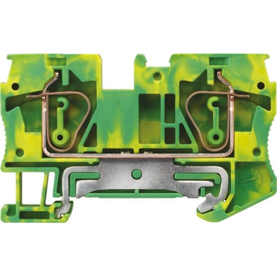 Siemens 8WH Series Green/Yellow DIN Rail Terminal Block, 0.2 → 10mm², Single-Level, Spring Clamp Termination