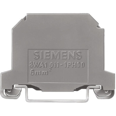 Siemens 8WA Series Green/Yellow DIN Rail Terminal Block, 6mm², Double-Level, Screw Termination