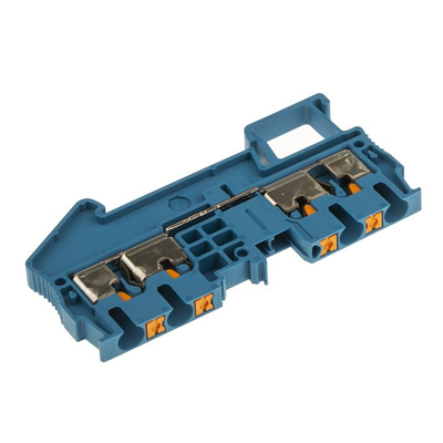 Phoenix Contact PT 2.5-QUATTRO BU Series Blue Feed Through Terminal Block, 0.14 → 4mm², Single-Level, Push In