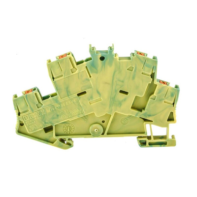 Phoenix Contact PTTBS 2.5-PE Series Green/Yellow Double Level Terminal Block, 0.14 → 4mm², Double-Level, Push In