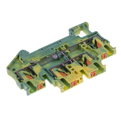 Phoenix Contact PTTB 2.5-PE Series Green/Yellow Double Level Terminal Block, 0.14 → 4mm², Double-Level, Push In