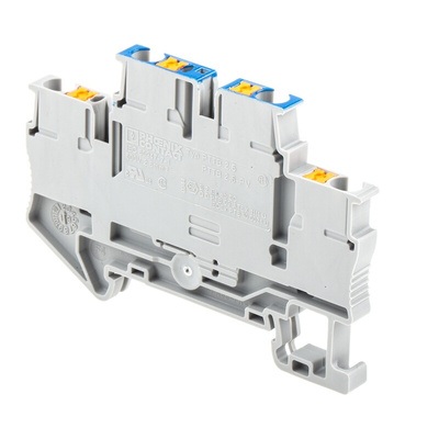 Phoenix Contact PTTB 2.5-L/N Series Grey Double Level Terminal Block, 0.14 → 4mm², Double-Level, Push In