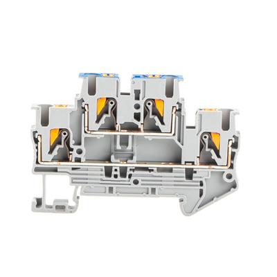 Phoenix Contact PTTB 2.5-L/N Series Grey Double Level Terminal Block, 0.14 → 4mm², Double-Level, Push In