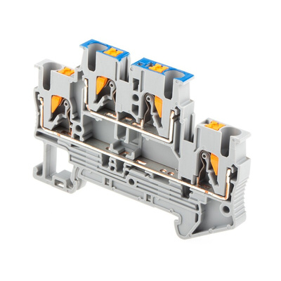 Phoenix Contact PTTB 2.5-L/N Series Grey Double Level Terminal Block, 0.14 → 4mm², Double-Level, Push In