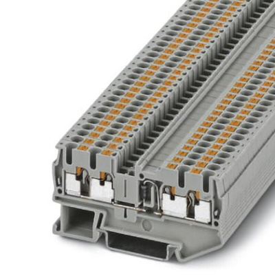 Phoenix Contact PT 2.5-QUATTRO-DIO/L-R Series Grey Feed Through Terminal Block, 0.14 → 4mm², Single-Level, Push