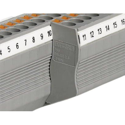 Phoenix Contact PT 4-TWIN Series Grey Feed Through Terminal Block, 0.2 → 6mm², Single-Level, Push In