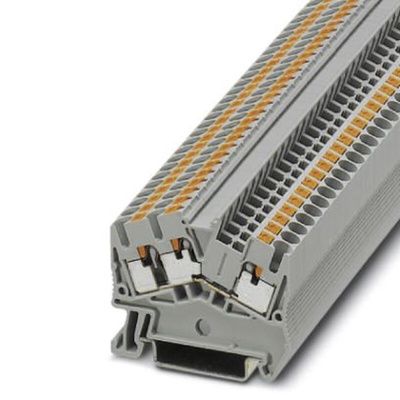 Phoenix Contact PTS 2.5-TWIN Series Grey Feed Through Terminal Block, 0.14 → 4mm², Single-Level, Push In