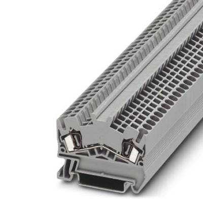 Phoenix Contact STS 2.5 Series Grey DIN Rail Terminal Block, 0.08 → 4mm², Single-Level, Spring Clamp Termination