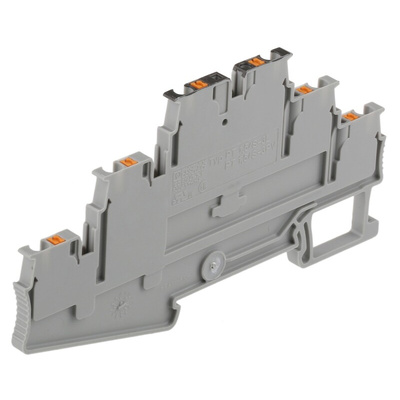 Phoenix Contact PT 1.5/S-3PV Series Grey Multi Level Terminal Block, 0.14 → 1.5mm², Triple-Level, Push In