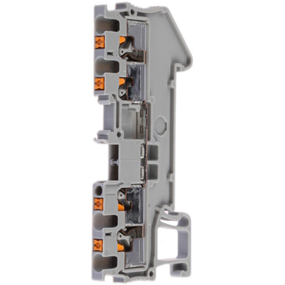 Phoenix Contact PT 1.5/S-QUATTRO Series Grey Feed Through Terminal Block, 0.14 → 1.5mm², Single-Level, Push In