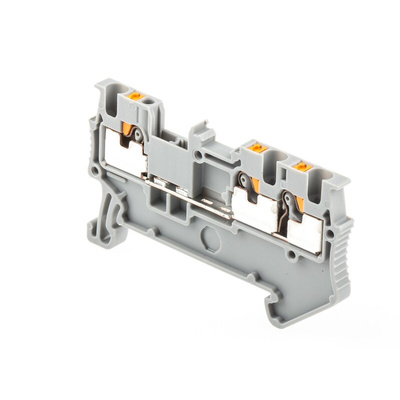 Phoenix Contact PT 1.5/S-TWIN Series Grey Feed Through Terminal Block, 0.14 → 1.5mm², Single-Level, Push In