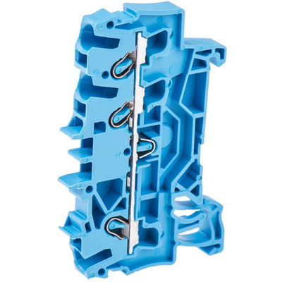 Wago TOPJOB S, 2002 Series Blue Feed Through Terminal Block, 2.5mm², Single-Level, Push-In Cage Clamp Termination,
