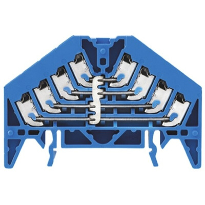 Weidmuller P Series Blue DIN Rail Terminal Block, 1.5mm², Quadruple-Level, Push In Termination