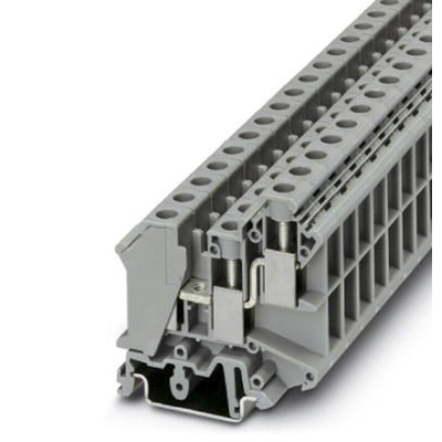 Phoenix Contact UK 10-TWIN Series Grey Fused DIN Rail Terminal, Double-Level, Screw Termination, Fused