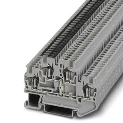 Phoenix Contact STTB 1.5-PV Series Grey DIN Rail Terminal Block, Double-Level, Spring Clamp Termination