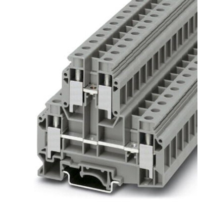 Phoenix Contact UKKB 10 Series Grey DIN Rail Terminal Block, Double-Level, Screw Termination