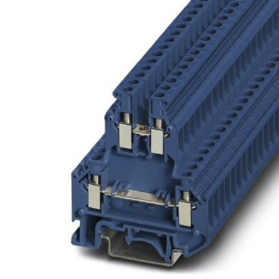 Phoenix Contact UKK 5 BU Series Blue DIN Rail Terminal Block, Double-Level, Screw Termination