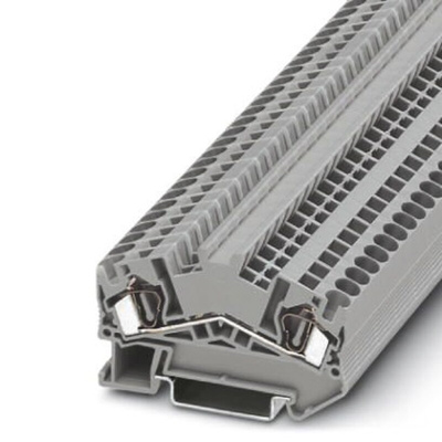 Phoenix Contact STS 4 Series Grey DIN Rail Terminal Block, Single-Level, Spring Clamp Termination