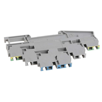 Phoenix Contact ST 2.5-PE/L/N Series Grey DIN Rail Terminal Block, Triple-Level, Spring Clamp Termination