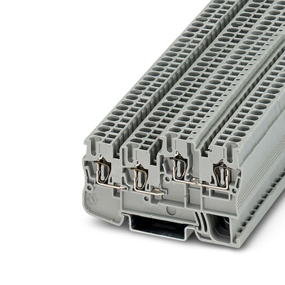 Phoenix Contact STIO Clipline Series Grey DIN Rail Terminal Block, 2.5mm², Triple-Level, Spring Clamp Termination