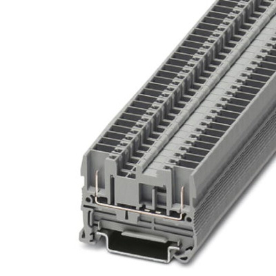 Phoenix Contact ST Clipline Series Grey DIN Rail Terminal Block, Single-Level, Spring Clamp Termination