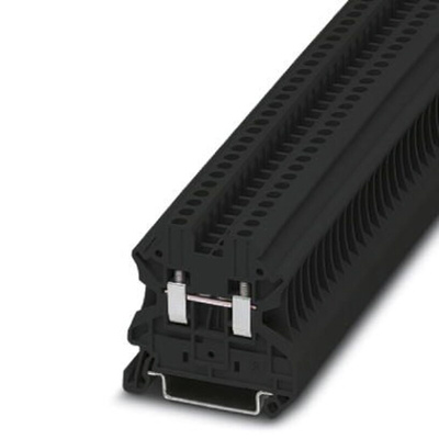 Phoenix Contact UT 2.5 BK Series Black Feed Through Terminal Block, Single-Level, Screw Termination