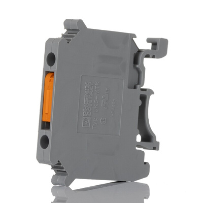 Phoenix Contact UK 5-MTK Series Grey Knife Disconnect Terminal Block, Single-Level, Screw Termination