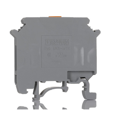 Phoenix Contact UK 5-MTK Series Grey Knife Disconnect Terminal Block, Single-Level, Screw Termination