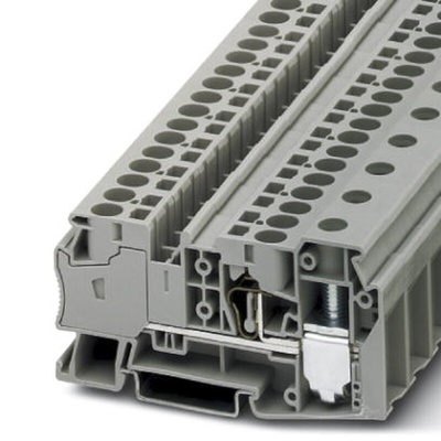 Phoenix Contact STU 35/ 4X10 Series Grey Fused DIN Rail Terminal, Single-Level, Screw Termination, Fused