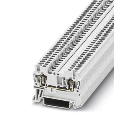 Phoenix Contact ST 1.5 WH Series White DIN Rail Terminal Block, Single-Level, Spring Clamp Termination