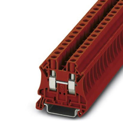 Phoenix Contact UT 6 RD Series Red Feed Through Terminal Block, Single-Level, Screw Termination
