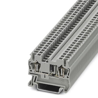 Phoenix Contact ST 2.5-DIO/R-L Series Grey DIN Rail Terminal Block, Single-Level, Spring Clamp Termination