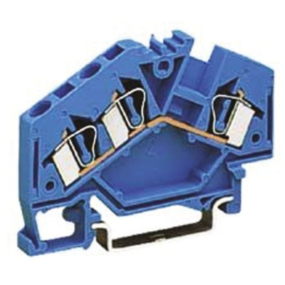 Wago 281 Series Blue Feed Through Terminal Block, 4mm², Single-Level, Cage Clamp Termination, ATEX, IECEx