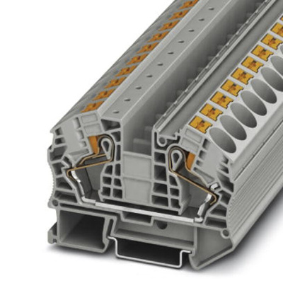 Phoenix Contact PT 16 N Series Grey Feed Through Terminal Block, 16mm², Single-Level, Push In Termination, ATEX, IECEx