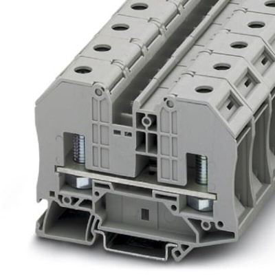 Phoenix Contact RT 8 Clipline Series Grey DIN Rail Terminal Block, Single-Level, Bolt Termination
