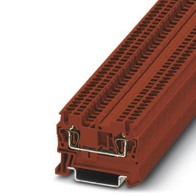 Phoenix Contact ST 1.5 Clipline Series Red Feed Through Terminal Block, 1.5mm², Single-Level, Spring Clamp Termination