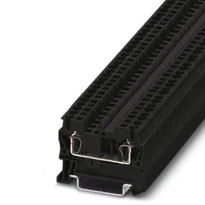 Phoenix Contact ST 2.5 BK Series Black Feed Through Terminal Block, 2.5mm², Single-Level, Spring Clamp Termination